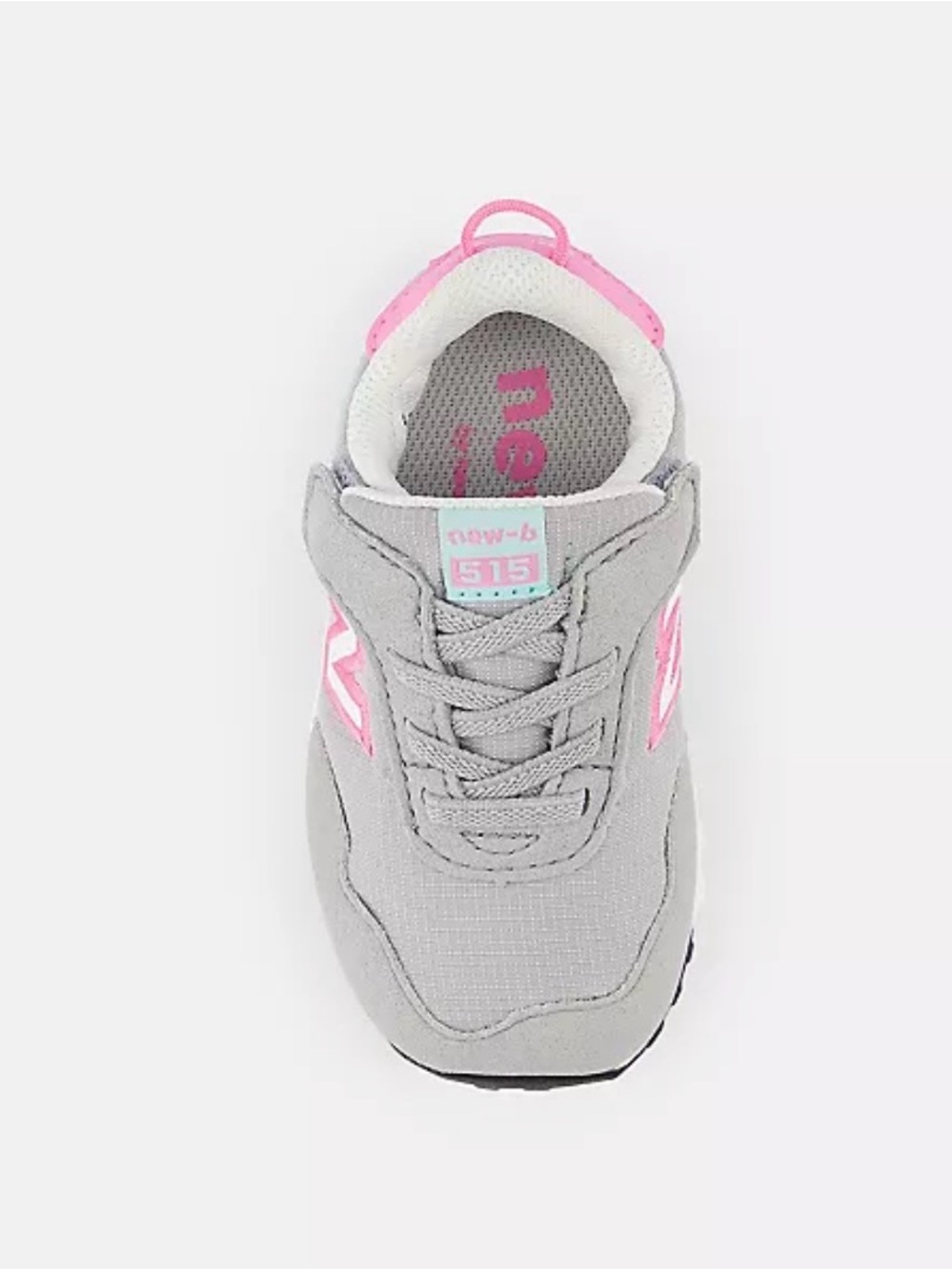 New Balance 515 NEW-B Hook & Loop Toddler Girls Sneakers Gray Pink Mint Size 6 - Picture 3 of 7
